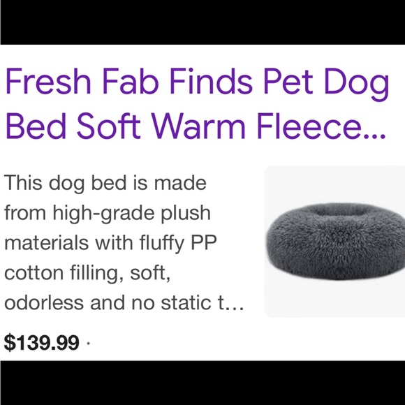 Fresh Fab Finds Pet Dog Bed Soft Warm Fleece in Pink, Size M/L, New - Picture 4 of 6